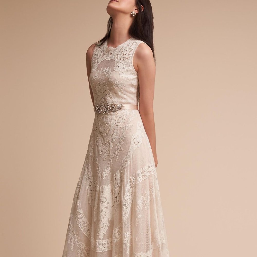 BHLDN Anthropologie Lotus Threads Wedding Gown Size 0 NEW Lace